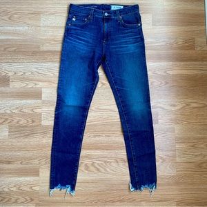AG Denim Skinny Jeans with Frayed Hem